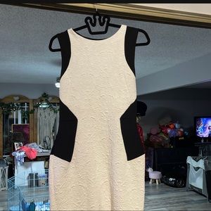 Cream and black dress